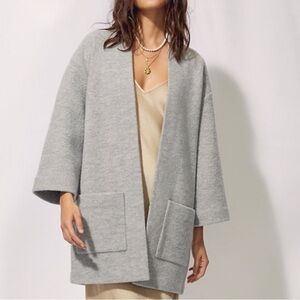 Wilfred Light Gray 100% Merino Wool Open Sweater